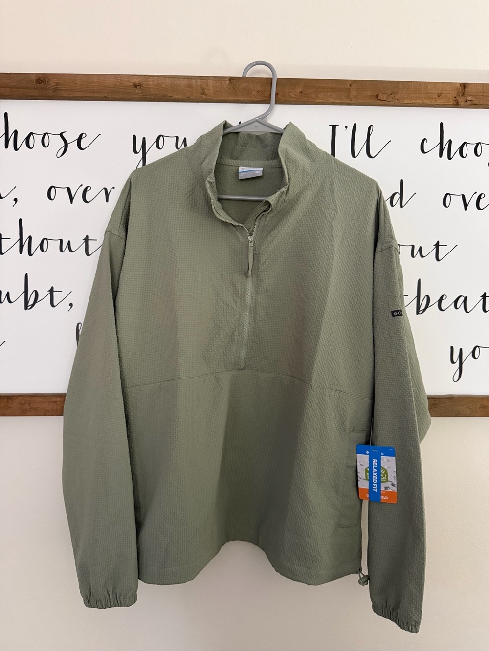 Women’s Olive Green Lightweight Quarter-Zip Pullover Jacket